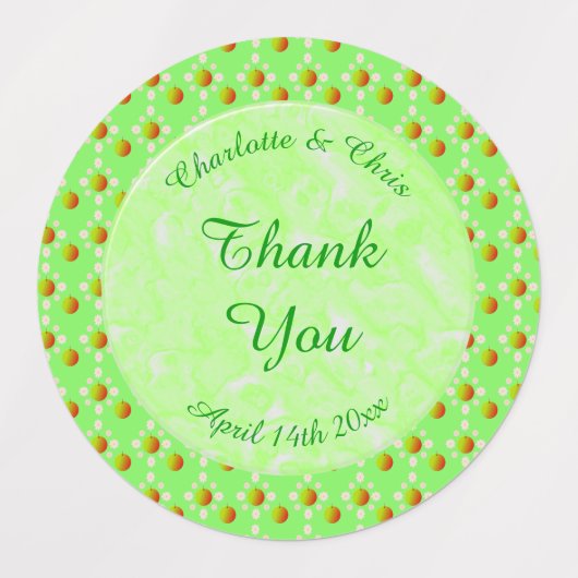 Hübscher Frühling Hochzeit Apfelblüte und Äpfel Etiketten (Design 2)