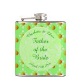 Hübscher Frühling Hochzeit Apfelblüte und Äpfel Flachmann (Vorderseite)