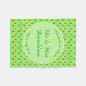 Hübscher Frühling Hochzeit Apfelblüte und Äpfel Fleecedecke (Vorderseite (Horizontal))