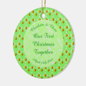 Hübscher Frühling Hochzeit Apfelblüte und Äpfel Keramik Ornament (Links)