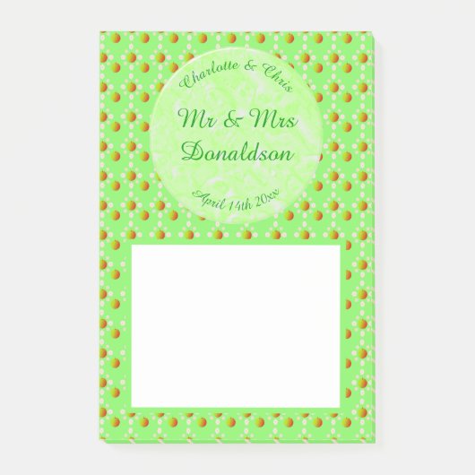 Hübscher Frühling Hochzeit Apfelblüte und Äpfel Post-it Klebezettel (Vorderseite)