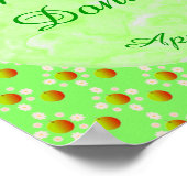 Hübscher Frühling Hochzeit Apfelblüte und Äpfel Poster (Ecke)