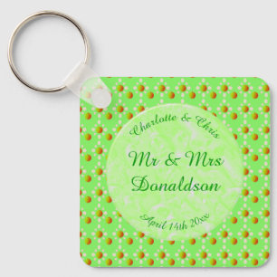 Hübscher Frühling Hochzeit Apfelblüte und Äpfel Schlüsselanhänger