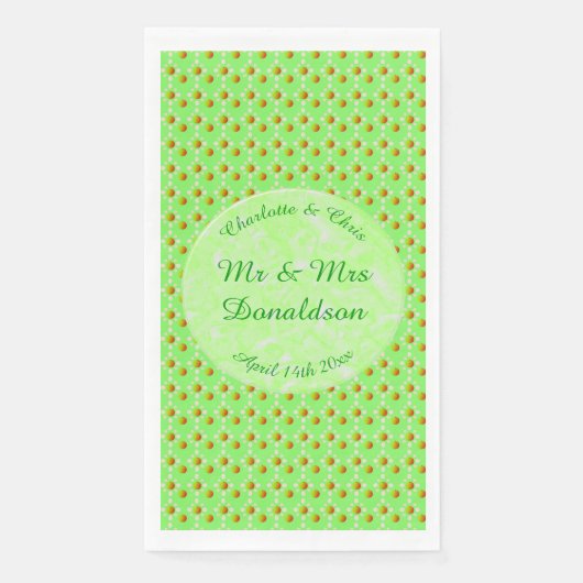 Hübscher Frühling Hochzeit Apfelblüte und Äpfel Serviette (Vorderseite)
