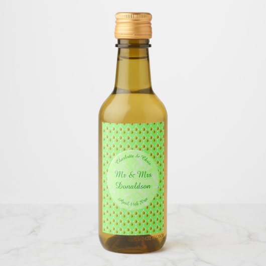 Hübscher Frühling Hochzeit Apfelblüte und Äpfel Weinetikett (Vorderseite)