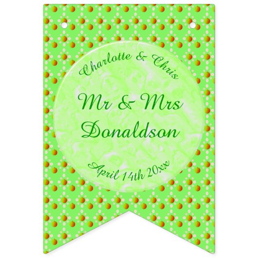 Hübscher Frühling Hochzeit Apfelblüte und Äpfel Wimpelkette (Erste Fahne)