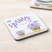 Hübscher Frühling Rustikale Flora mit Schmetterlin Untersetzer (Linke Seite)