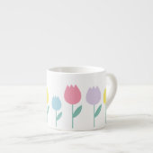 Hübscher Frühling Tulips Pastell Floral Espressotasse (Vorderseite Rechts)