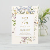Hübscher Frühling Wildblume Wilhelm Garten Save The Date (Stehend Vorderseite)