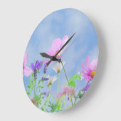 Hübscher Frühlings-wilde Blumen Große Wanduhr (Winkel)