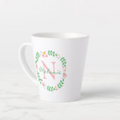 Hübscher Frühlingsblumenkranz Mit Monogramm Milchtasse (Linke Ecke)