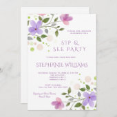 Hübscher Frühlingsflora-Aquarellsieb Einladung (Vorne/Hinten)