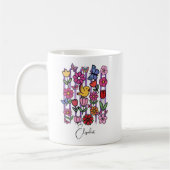 Hübscher Frühlingsgarten-Becher Blumen Schmetterli Kaffeetasse (Links)