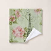 hübscher Frühlingsminzturm, rosa Blumenparis Badhandtuch Set (Waschlappen)