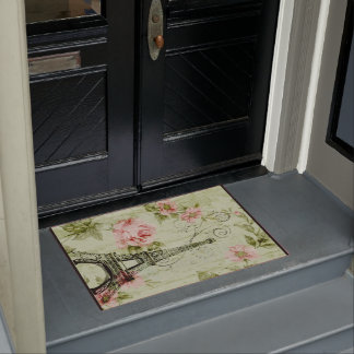 hübscher Frühlingsminzturm, rosa Blumenparis Fußmatte
