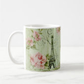 hübscher Frühlingsminzturm, rosa Blumenparis Kaffeetasse (Links)