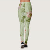 hübscher Frühlingsminzturm, rosa Blumenparis Leggings (Rückseite)