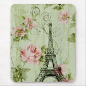 hübscher Frühlingsminzturm, rosa Blumenparis Mousepad (Vorne)