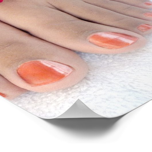 Hübscher Fuchsia Pink Rose Pedikürsalon Poster (Ecke)