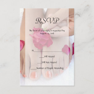 Hübscher Fuchsia Pink Rose Pedikürsalon RSVP Karte
