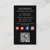 Hübscher Funkelnd rosa Glitzer Typografie Lashes q Visitenkarte (Rückseite)