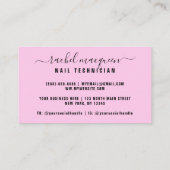 Hübscher Funkelnd rosa Glitzer Typografie Nail Art Visitenkarte (Rückseite)