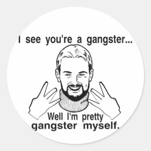 Hübscher Gangster Runder Aufkleber