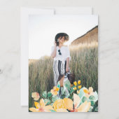 Hübscher Garten gelb grün blumengrün Abschluss Einladung (Rückseite)