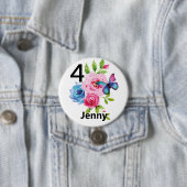 Hübscher Geburtstag eines Mädchens - Alter und Nam Button (Beispiel)
