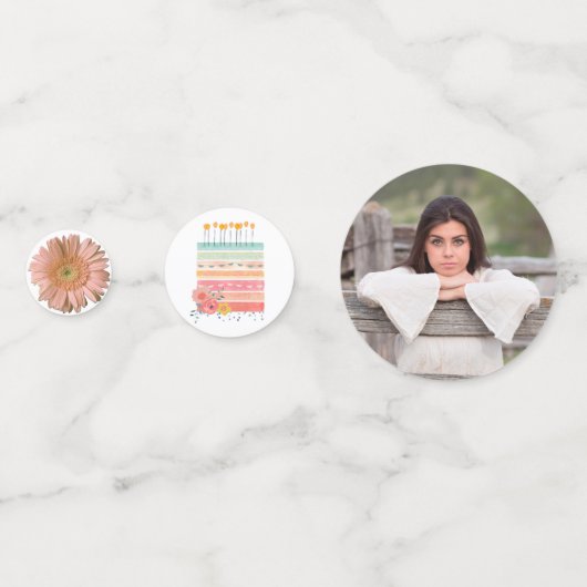 Hübscher Geburtstag Foto Confetti Konfetti (Rückseiten)