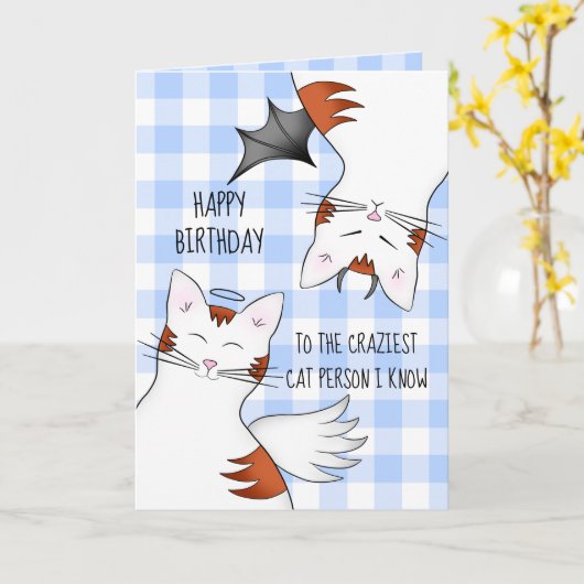 Hübscher Geburtstag für verrückte Katzenliebhaber Karte (Gelbe Blume)