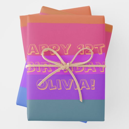 Hübscher Geburtstag Geschenkpapier Set (Beispiel)