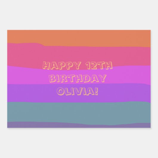 Hübscher Geburtstag Geschenkpapier Set (Vorderseite)