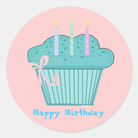 Hübscher Geburtstag Runder Aufkleber (Vorderseite)