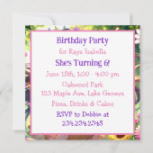 Hübscher Geburtstag von Anime Girl Einladung (Rückseite)