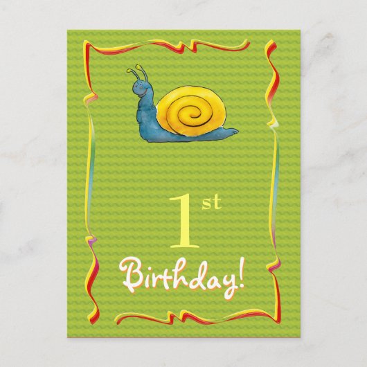 Hübscher Geburtstagskarte mit niedlicher Schnecke Postkarte (Vorderseite)