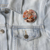 Hübscher gehäkeltel Biber in einer Dinerglashotdog Button (Beispiel)