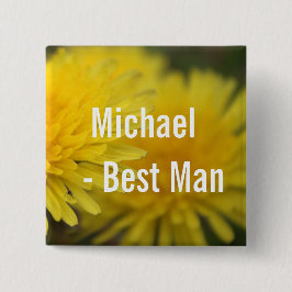 Hübscher gelber Blume Löwenzahn Hochzeitszwiebel T Button