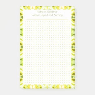 Hübscher, gelber Punktgittergartenplan Post-it Klebezettel