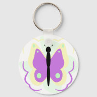 Hübscher Gelber und Lila Schmetterling Schlüsselan