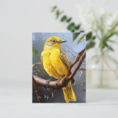 Hübscher Gelbvogel Postkarte (Stehend Vorderseite)