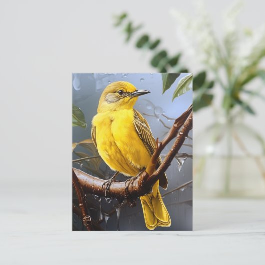 Hübscher Gelbvogel Postkarte (Stehend Vorderseite)