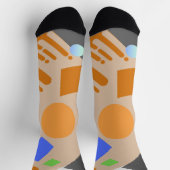 Hübscher geometrischer Hintergrund Braungrün Socken (Oben)