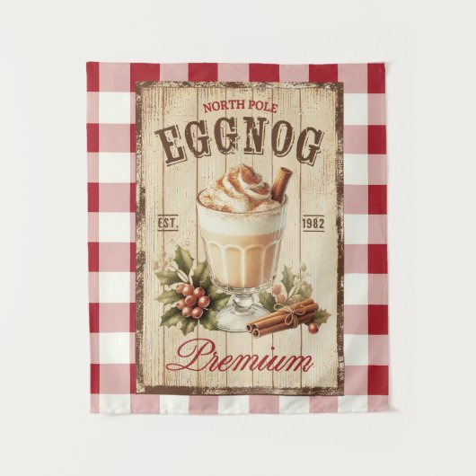 Hübscher Gingham Nordpol Eggnog Wandteppich (Vorderseite)