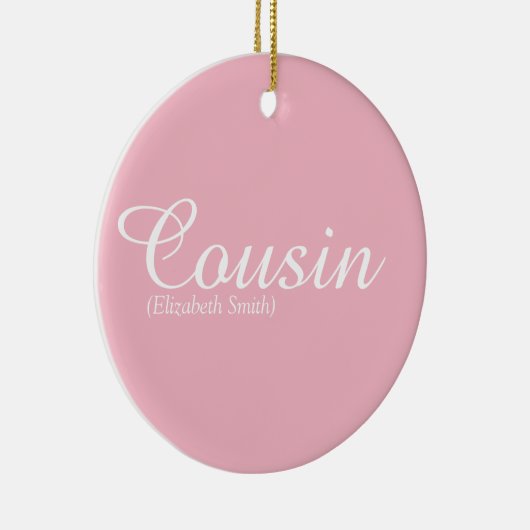 Hübscher, Giralrosa-Script-Cooler Cousin Definitio Keramik Ornament (Rechts)