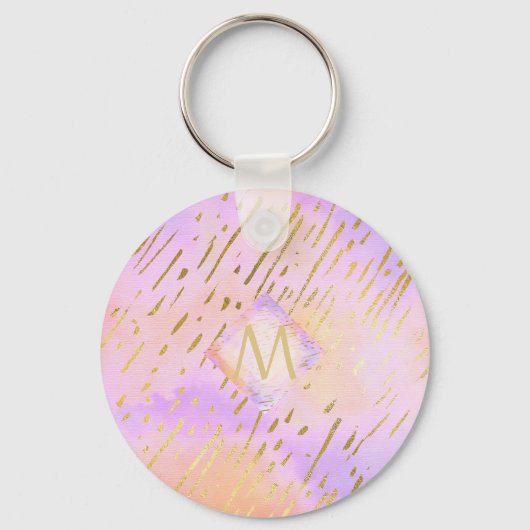 Hübscher Girl-Glitzer Rosa Goldfarben Schlüsselanhänger (Vorderseite)