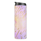 Hübscher Girl-Glitzer Rosa Goldfarben Thermosbecher (Nach rechts gedreht)