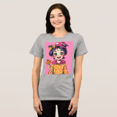 Hübscher Girl Halloween Trimix T - Shirt (Vorderseite voll)