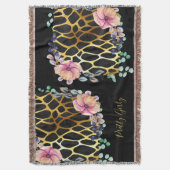 Hübscher Girly Glitzer Gold Animal Print, Glam Decke (Vorderseite Vertikal)