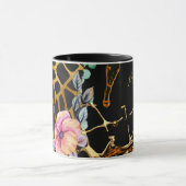 Hübscher Girly Glitzer Gold Animal Print, Glam Tasse (Zentrum)